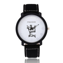 Load image into Gallery viewer, New Relogio Couples Watch King &amp; Queen Leather Quartz Watch Mens Ladies Fashion Sport Clock Men's Watches Women's Watches Gifts