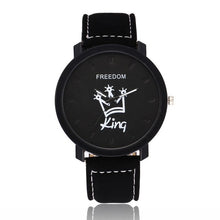 Load image into Gallery viewer, New Relogio Couples Watch King &amp; Queen Leather Quartz Watch Mens Ladies Fashion Sport Clock Men's Watches Women's Watches Gifts